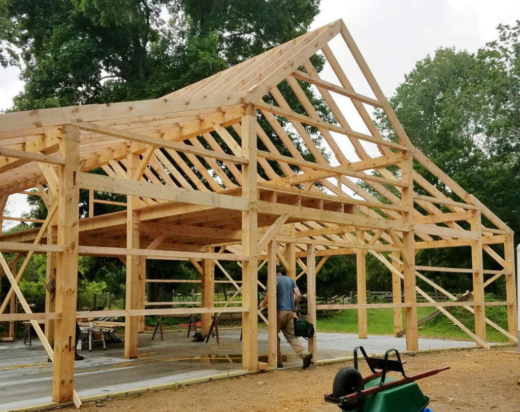 Heritage Post and Beam Country Barn Construction